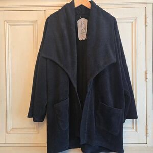 Johnny Was Pete & Greta Black Oversize Cardigan Coat Fuzzy XS